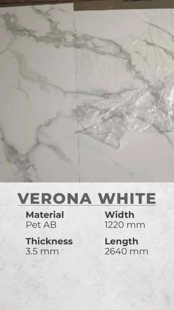 PVC Marmer / UPVC Marble Hiasan Dinding Wall Panel Motif VERONA WHITE - Image 4
