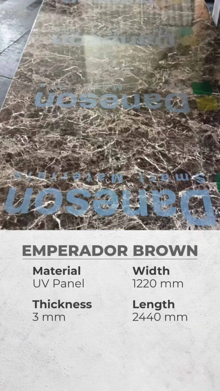 PVC Marmer / UPVC Marble Hiasan Dinding Wall Panel EMPERADOR BROWN
