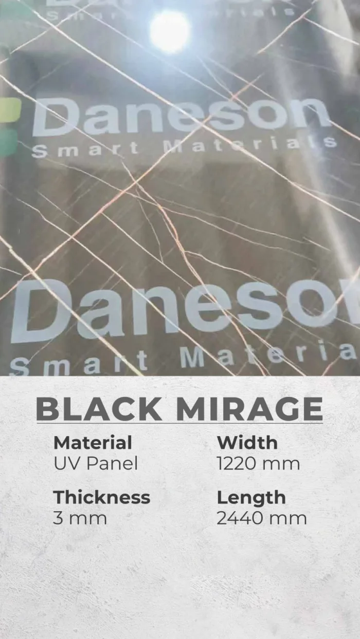 PVC Marmer / UPVC Marble Hiasan Dinding Wall Panel Motif BLACK MIRAGE