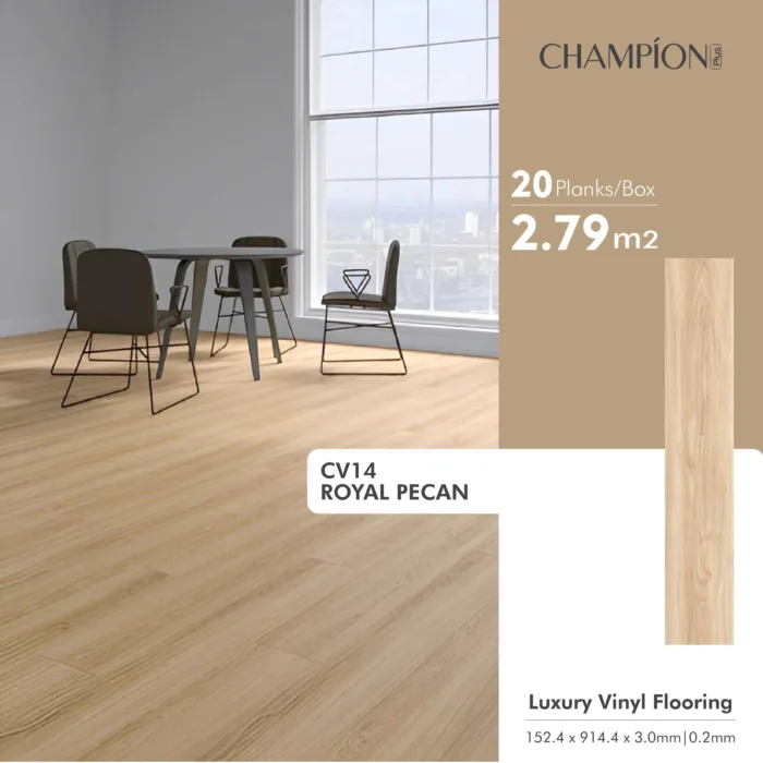 CHAMPION Lantai Vinyl Kayu 3mm Berkualitas - Image 3