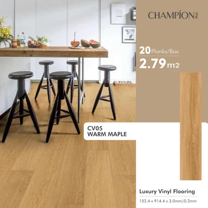 CHAMPION Lantai Vinyl Kayu 3mm Berkualitas - Image 10