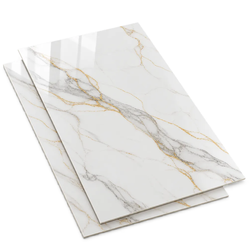 PVC Marmer dengan tampilan material dari sudut diagonal