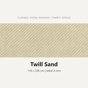 Flexible stone Roshan motif Twill Sand, 116 x 236 cm, tebal 4 mm