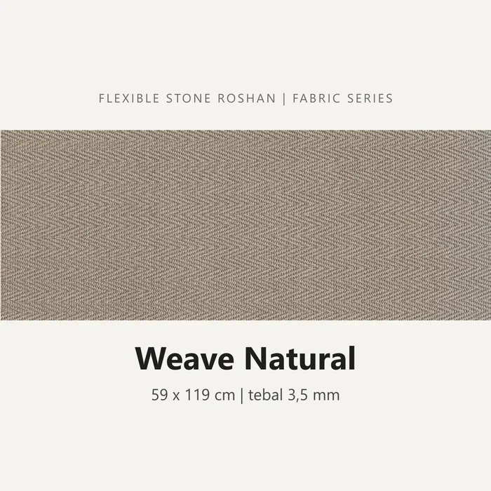 Flexible stone Roshan motif Weave Natural, 59 x 119 cm, tebal 3,5 mm