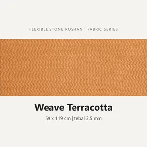 Flexible stone Roshan motif Weave Terracotta, 59 x 119 cm, tebal 3,5 mm