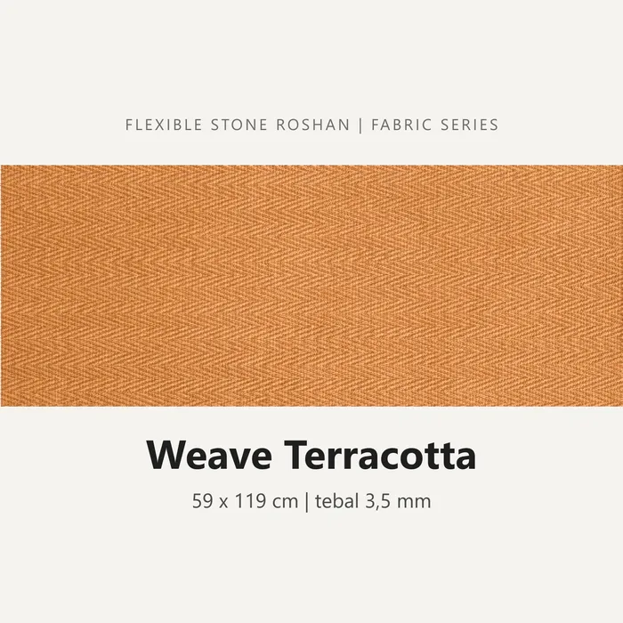 Flexible stone Roshan motif Weave Terracotta, 59 x 119 cm, tebal 3,5 mm