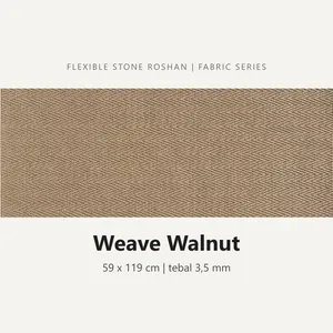 Flexible stone Roshan motif Weave Walnut, 59 x 119 cm, tebal 3,5 mm