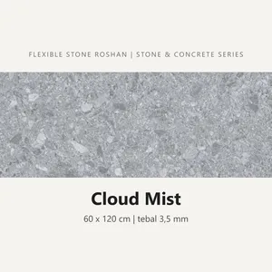 Flexible stone Roshan motif Cloud Mist, 60 x 120 cm, tebal 3,5 mm
