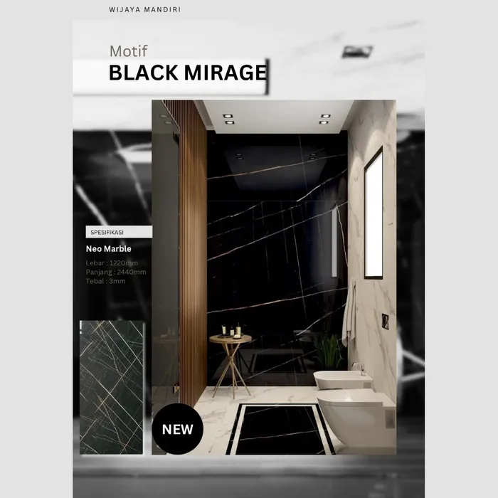 PVC Marmer UPVC Marble motif Black Mirage