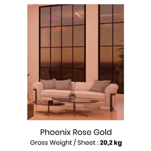 WPC Wall Board Bamboo Charcoal Roshan Mirror Series warna Phoenix Rose Gold