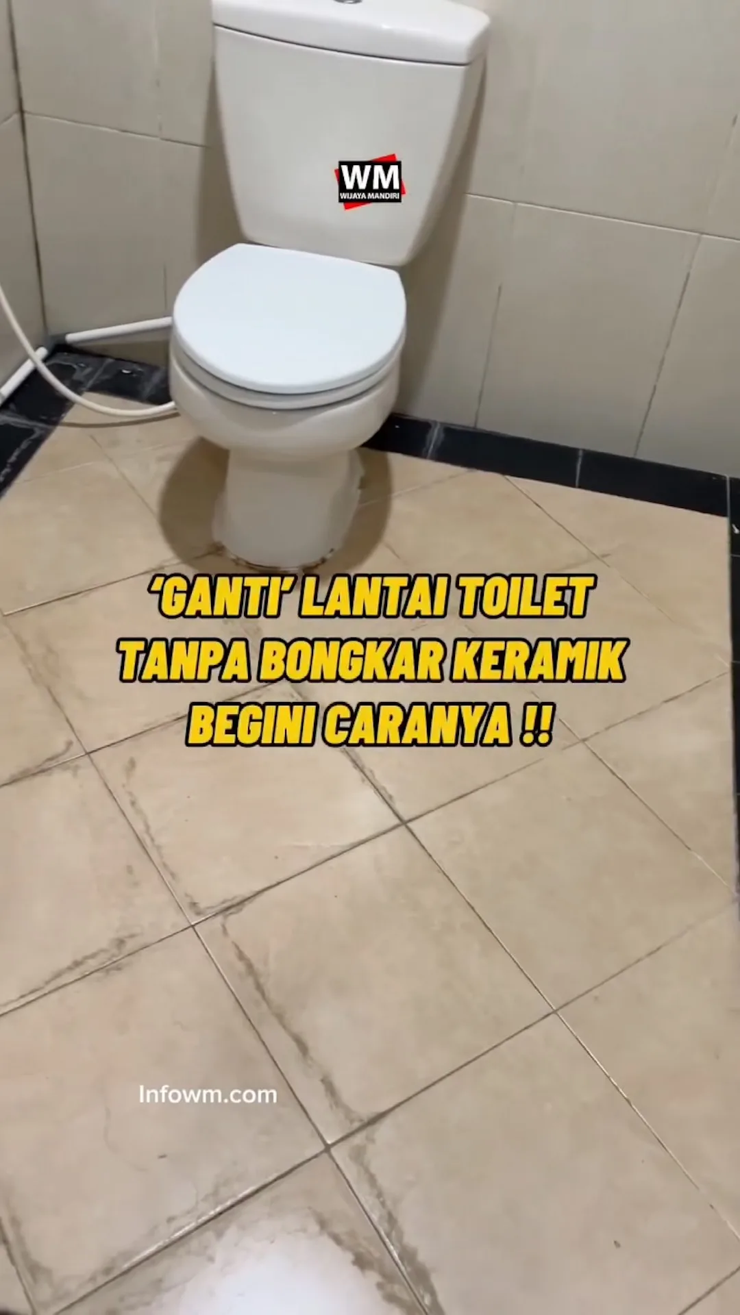 Cuplikan video: Toilet dengan lantai keramik lama yang akan ditutup vinyl