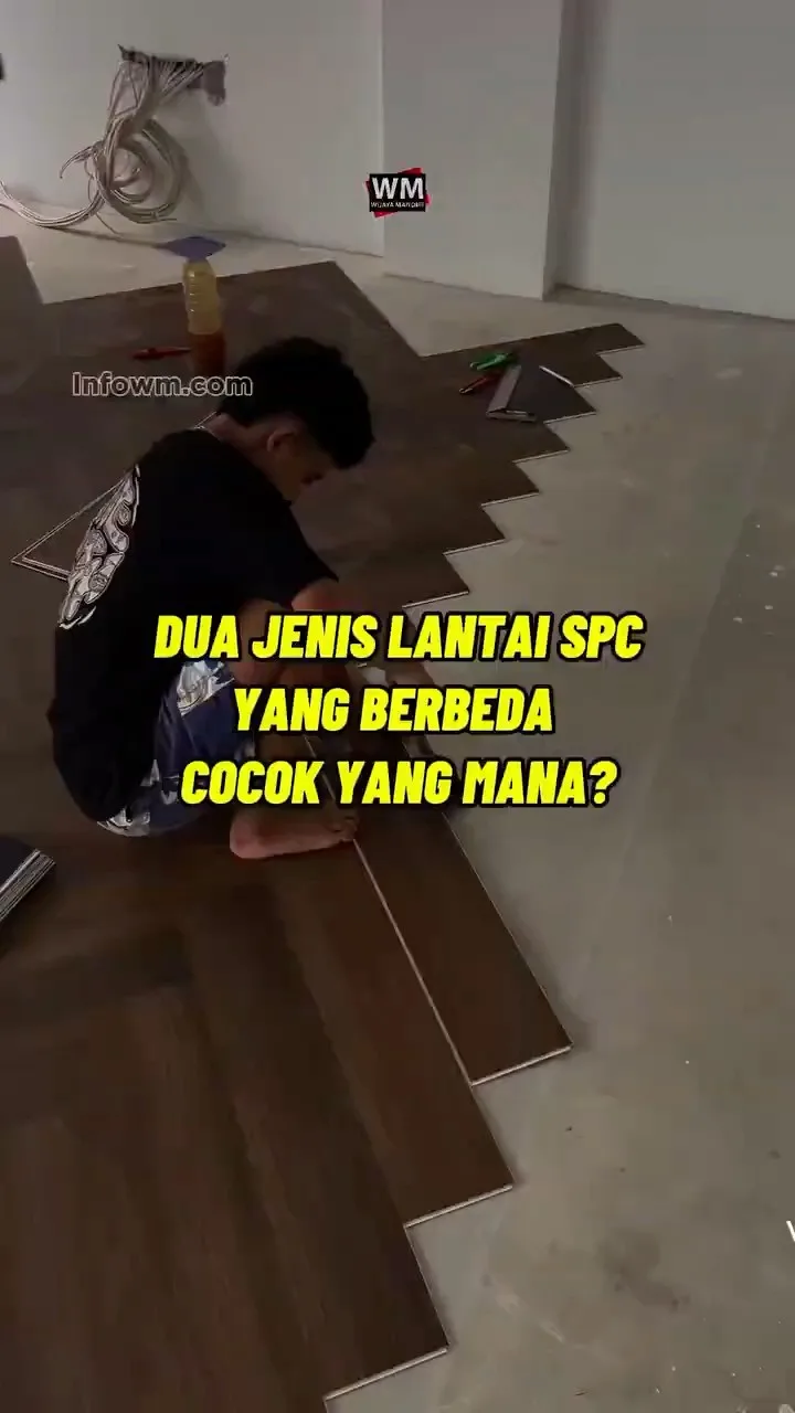 Cuplikan video: Pemasangan lantai motif kayu cokelat tua