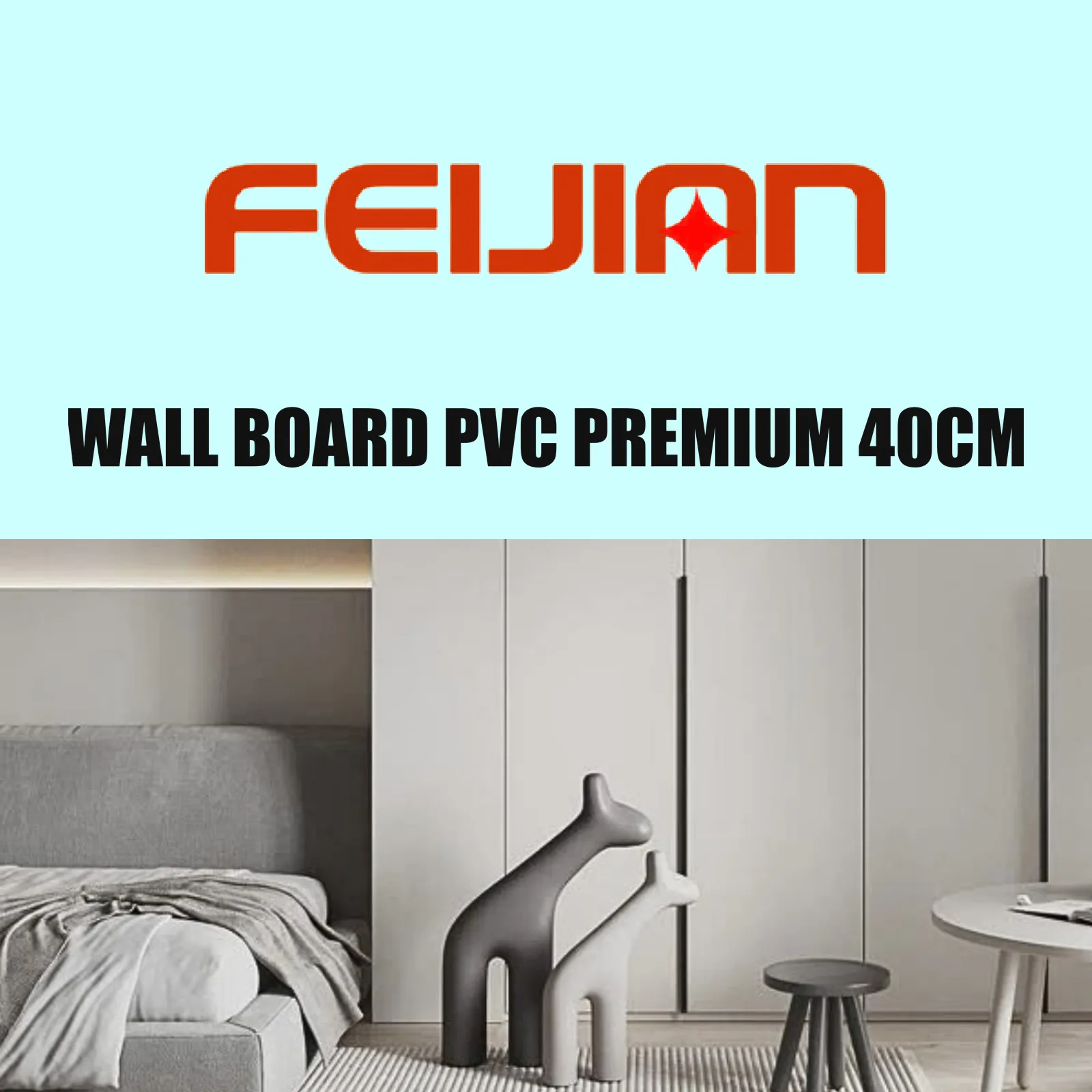 Wallboard PVC Premium Feijian 40cm, ukuran 2900 x 400 x 8 mm