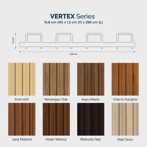 Wall Panel Kisi-kisi Smartpanel Vertex Series 15,8 x 1,2 x 290 cm, profil dan warna