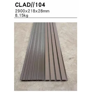 WPC Wall Panel Outdoor N Series warna CLAD 104 (cokelat abu)