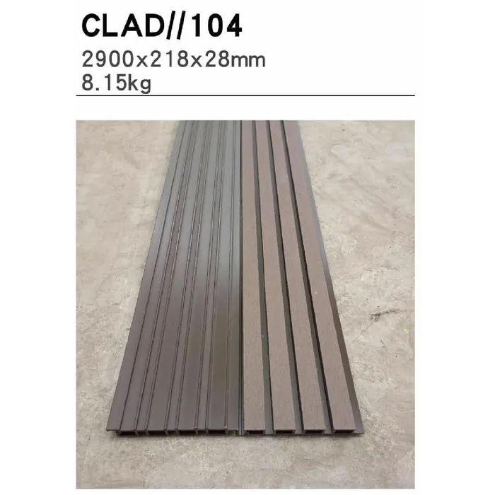 WPC Wall Panel Outdoor N Series warna CLAD 104 (cokelat abu)