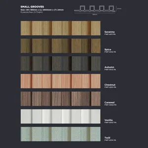 WPC Deco Panel FIDECO Small Grooves Savanna, Spice, Autumn, Chestnut, Caramel, Vanilla, Twill