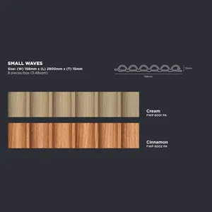 WPC Deco Panel FIDECO Small Waves Cream, Cinnamon